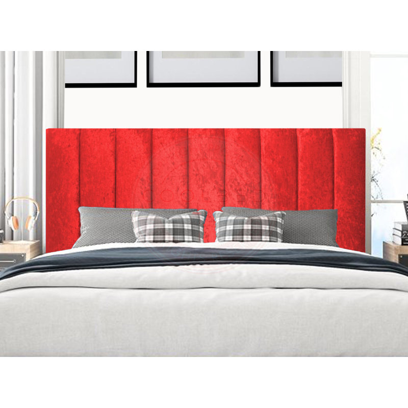 Ghazl Upholstered Headboard, Small Double (4'), Crushed Velvet Black