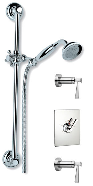 Plaza Thermostatic Complete Shower System, Polished Chrome