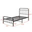 Structure de lit simple en métal noir, tête de lit incluse, aucun sommier tapissier et confortable pour le sommeil, cadre de rangement de 12,4 po avec tête de lit, base de lit, tremble ou grattage, facile à assembler