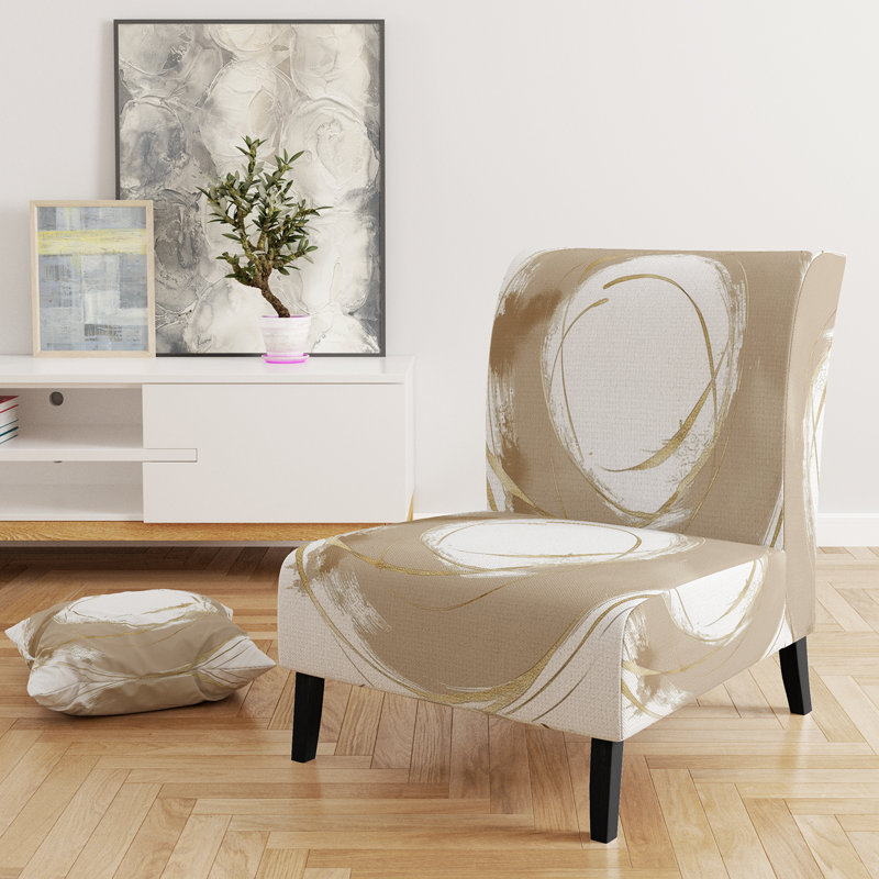 Fauteuil de chambre Gold Glamour, Crème / Blanc