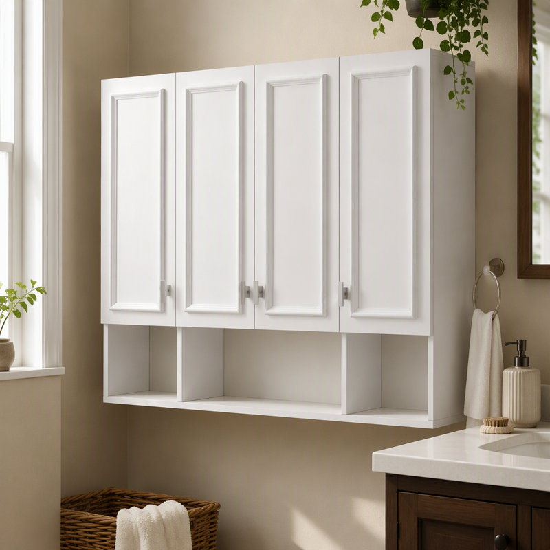 Multi Door Bathroom Storage Cabinet, Adjustable Shelves