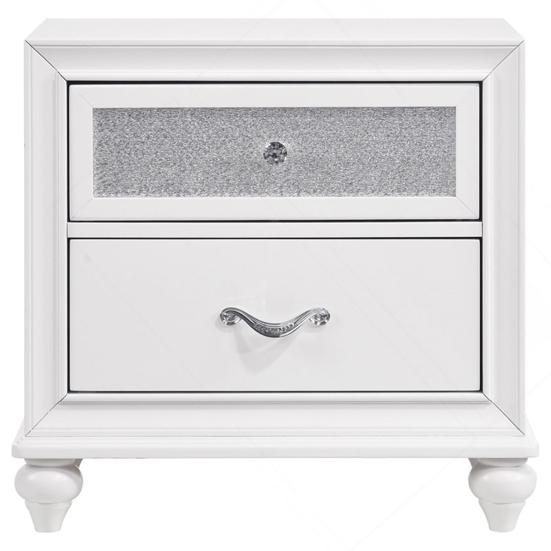 Barzini 2-Drawer Nightstand White
