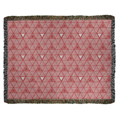 Couverture en coton tissé à triangles dessinés à la main Classic
