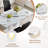 63" Dining Room Table Set,Modern Dining Room Table Set with Faux Leather Chairs-155119191-155119190