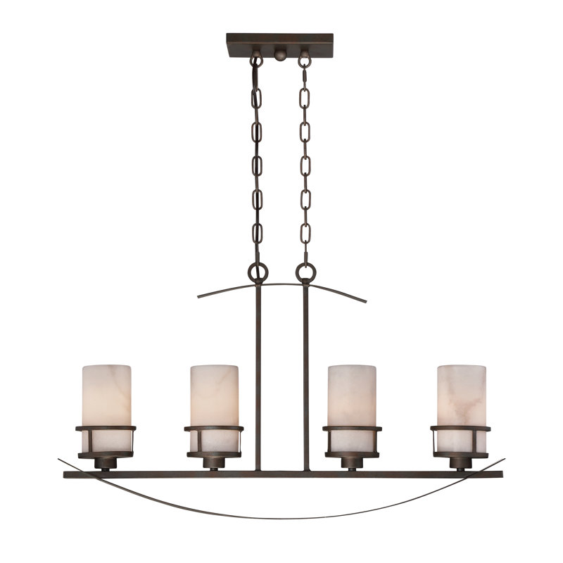 Colby 4 - Light Kitchen Island Pendant, Iron, White Onyx