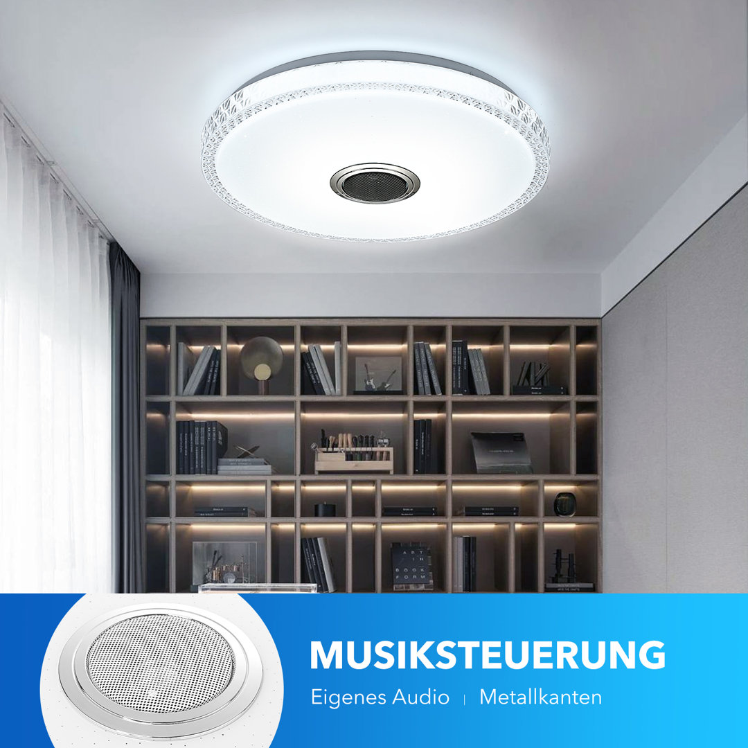 LED RGB Deckenlampe Dimmbar mit Bluetooth Musik Lautsprecher App Fernbedienung