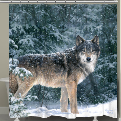 Rideau de douche Mazzone Snow Wolf