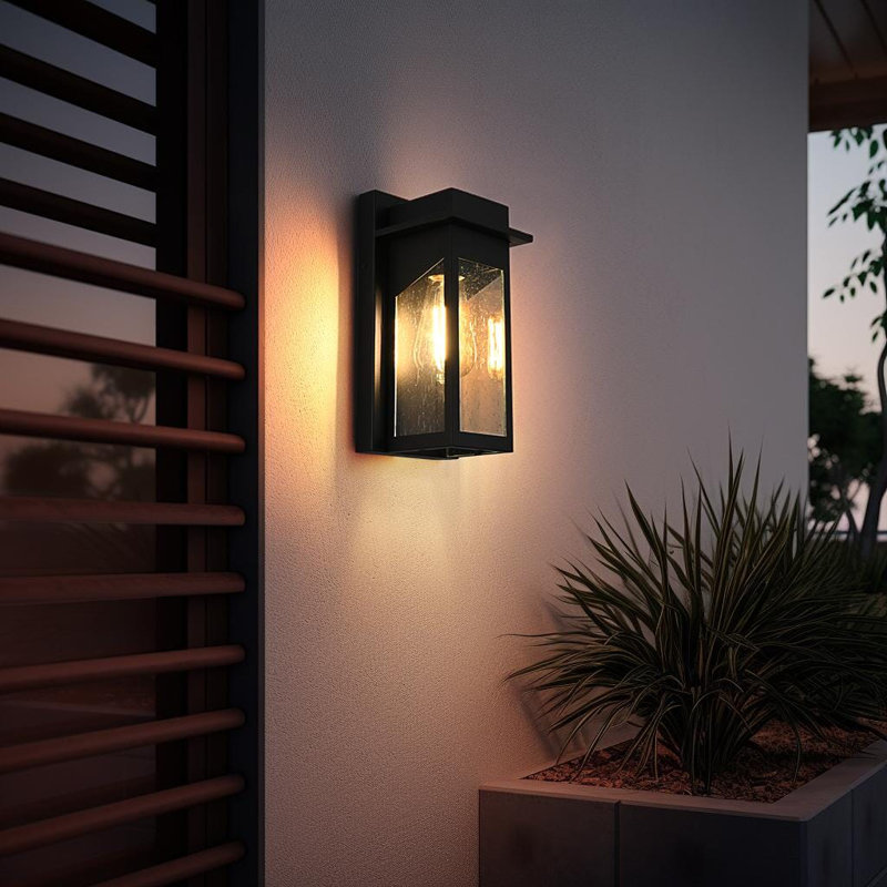Lohmann Outdoor Wall Sconce in Black, 11" H x 5" W x 5.5" D