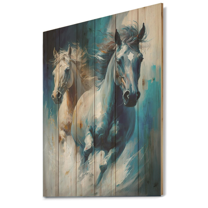 Staci Two Horses Courir III - Imprimé, H 20 po x l 12 po x P 1 po