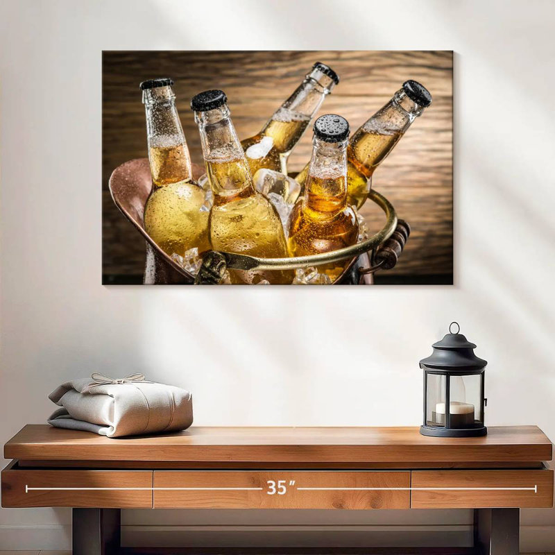 Yarlin Cold Beer Bottles, 24" H x 36" W