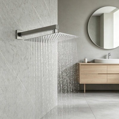 Pomme de douche à fixation murale 10 pouces, pluie, acier inoxydable 304