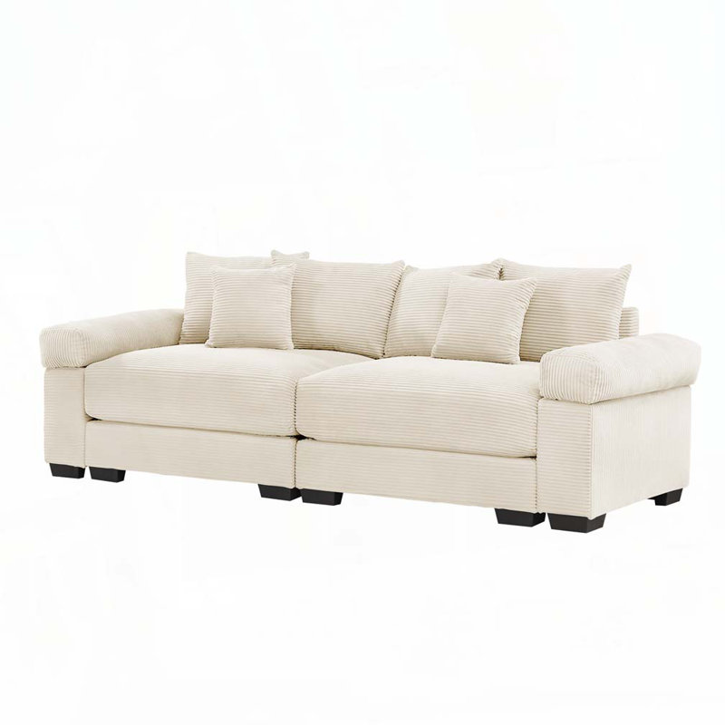 Canapé modulaire surdimensionné Cloud, Beige, H 34,2 po x l 82,6 po x P 33,8 po, 2
