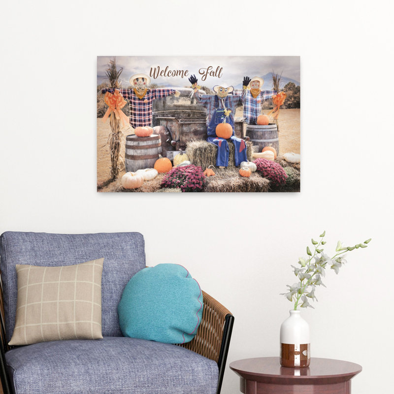 Welcome Fall, art contemporain d'automne, H 16 po x l 24 po