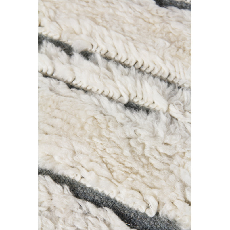 Moroccan Wool Striped Area Rug, Rectangle 6' x 9'