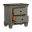 Table de chevet 2 tiroirs Rustic Charm en café et gris antique - mobilier de chambre classique