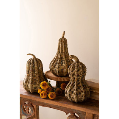  Gourdes de vigne décoratives - H 16 po fabriquées à la main, ensemble de 3