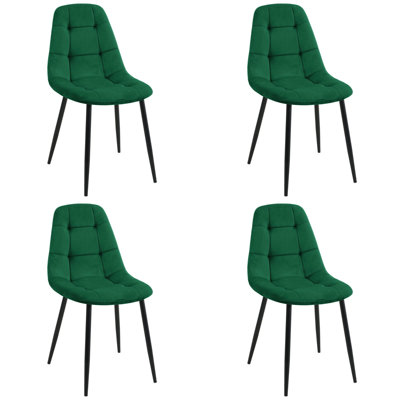 Adrianah 46cm H Tufted Velvet Upholstered Upholstered Back Side Chair in Green