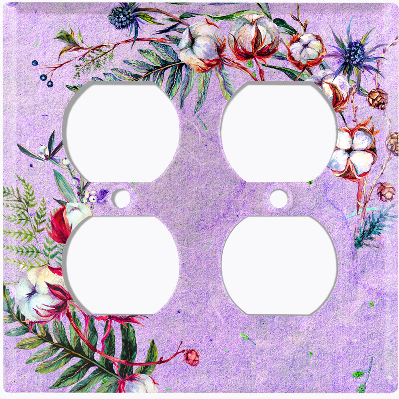 Plaque murale fleur à 2 bandes, Mauve