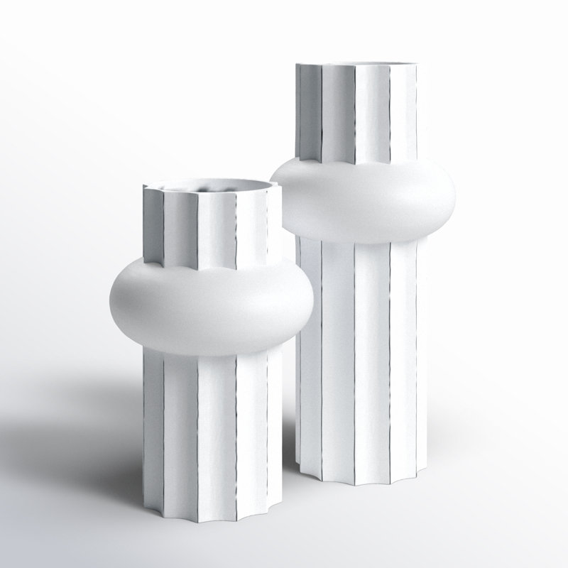 Keita Handmade Ceramic Table Vase, Antique White
