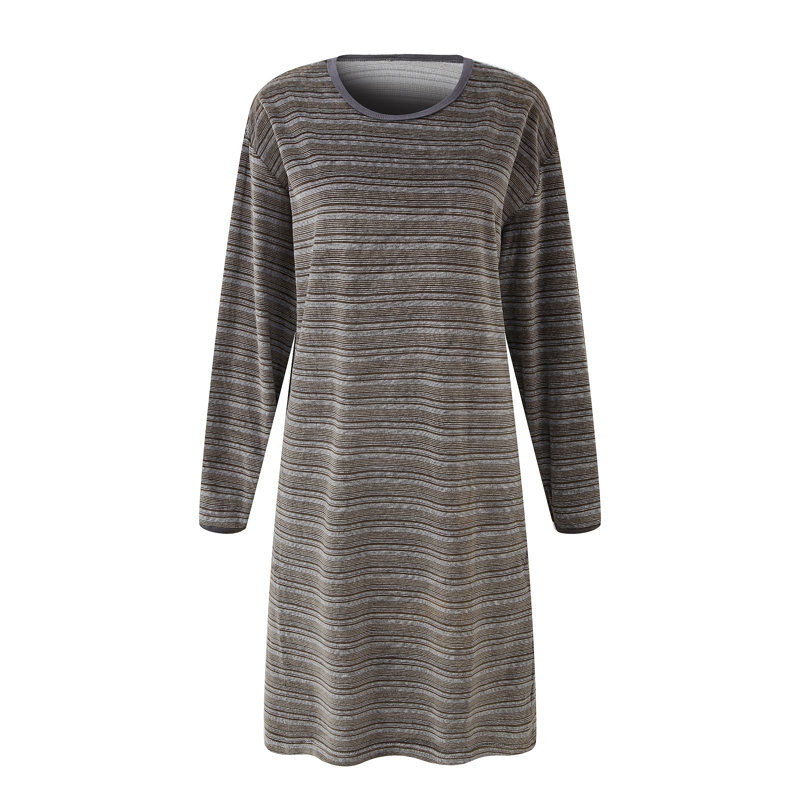 Peignoir mi-mollet, Brun, S
