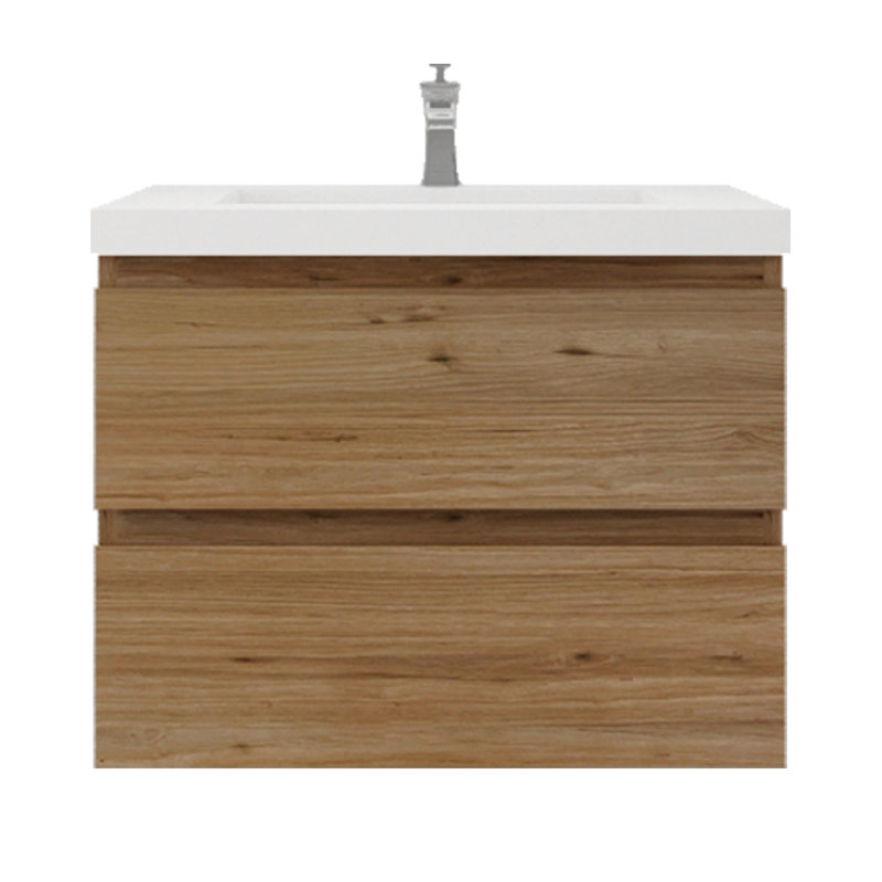 Cavaliere Single Bathroom Vanity with Acrylic Top, Natural Oak