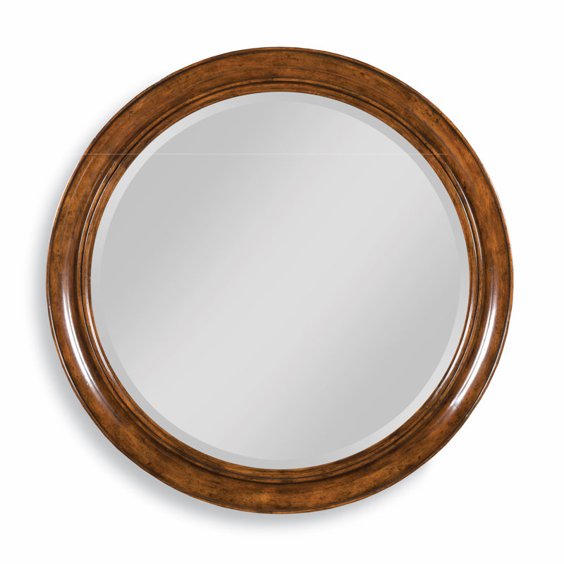 Redonde Flat Beveled Wall Mirror, Bordeaux