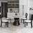 8 Seat Modern Round Sintered Stone Dining Table With Rotating Tray,modern Key-shaped Dining Chairs-1595417171