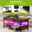 Lift Top Coffee Table with Storage and LED Lighting