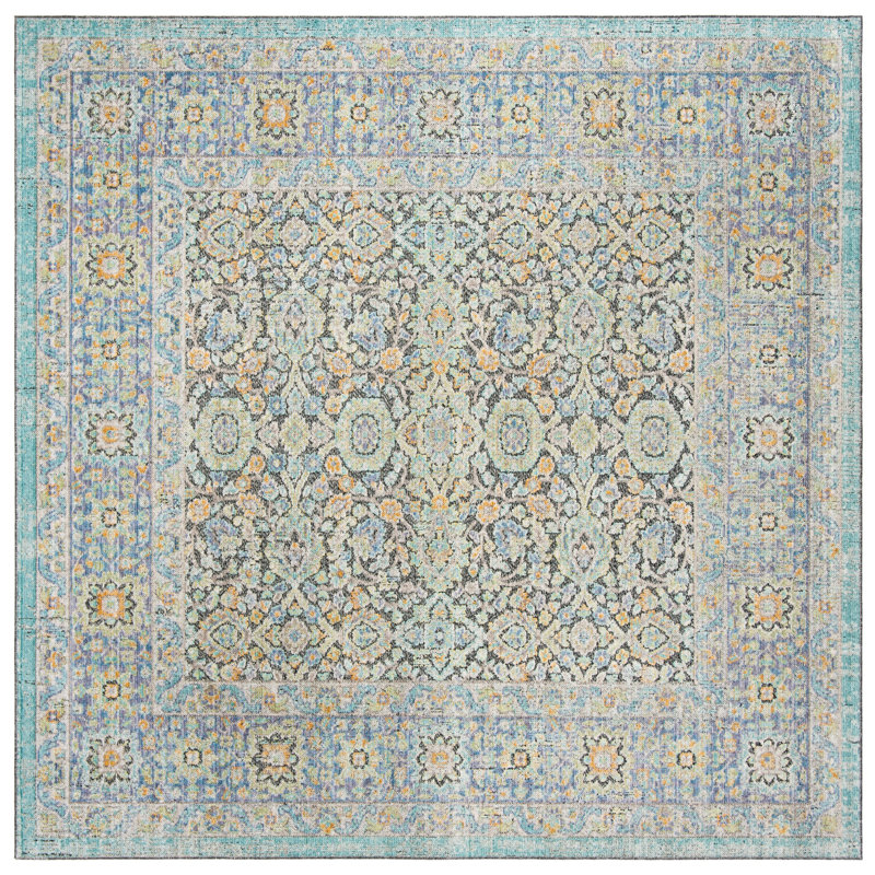 Younes Provance Performance Oriental Rug, Square 6'7"
