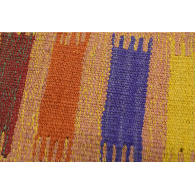 Geometric Wool Kilim Oriental Runner Rug 5x16