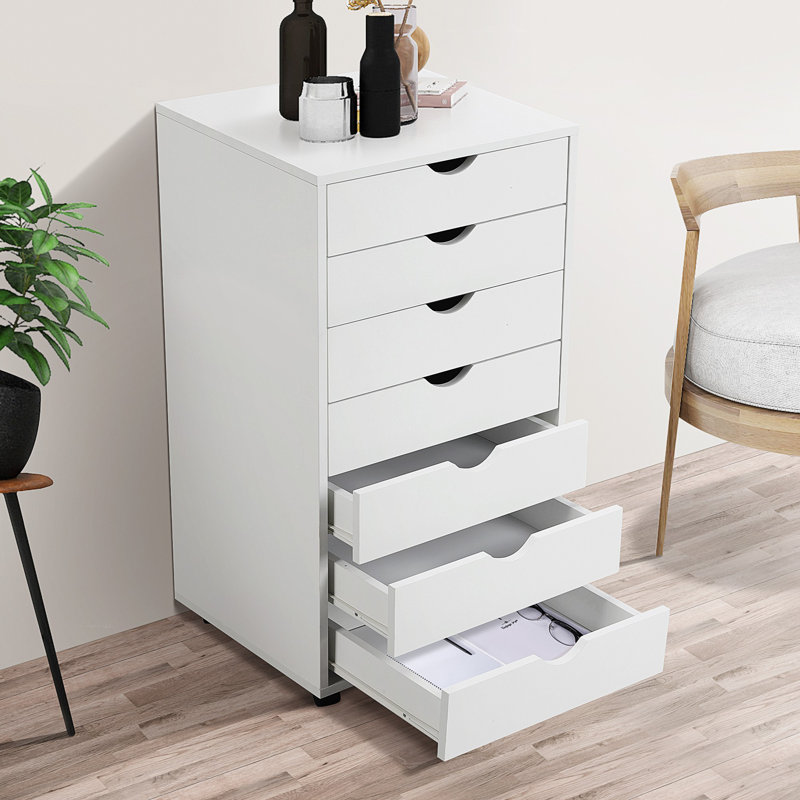 18.74 " Wide 7 Vertical Filing Cabinet, White