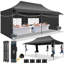 Auvent escamotable 3 x 6 m avec auvent, auvent résistant à l'eau, gris-99026467