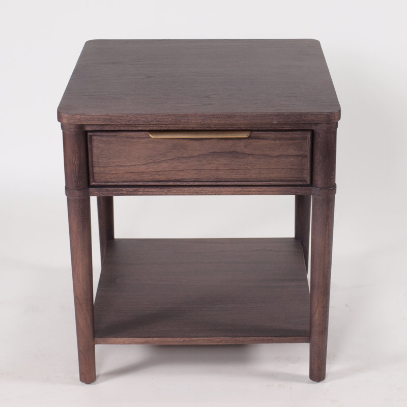 Clair Solid Wood End Table, Truffle