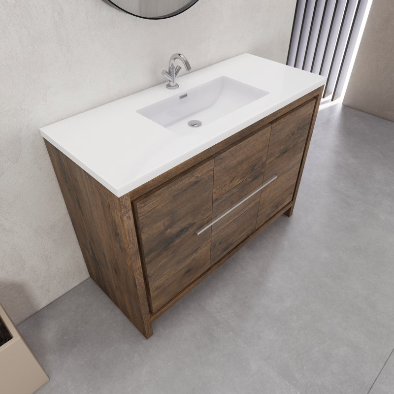 Eden 48" Single Sink Bathroom Vanity Set, Dark Brown