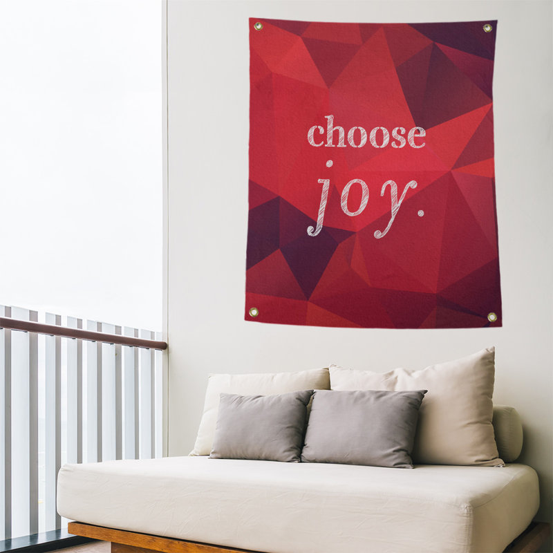 Tapisserie de polyester, choix d’un faux-plaisir sur le témoignage, H 36 po x l 26 po, Rubis