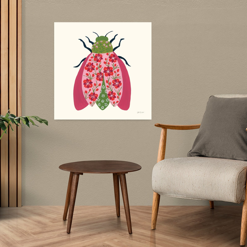 Blooming Beetle II Beetle Flower Art, 24" H x 24" W