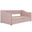Lit de jour simple tapissier avec couchette escamotable-955329892