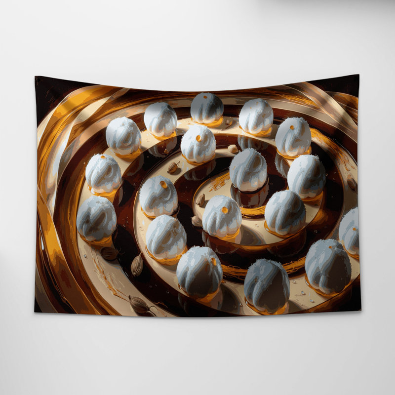 Tapisserie murale Desserts Rasgulla, 88 po x 104 po