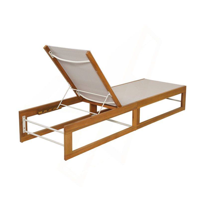 Chaise longue Mia, 1, Teck / beige