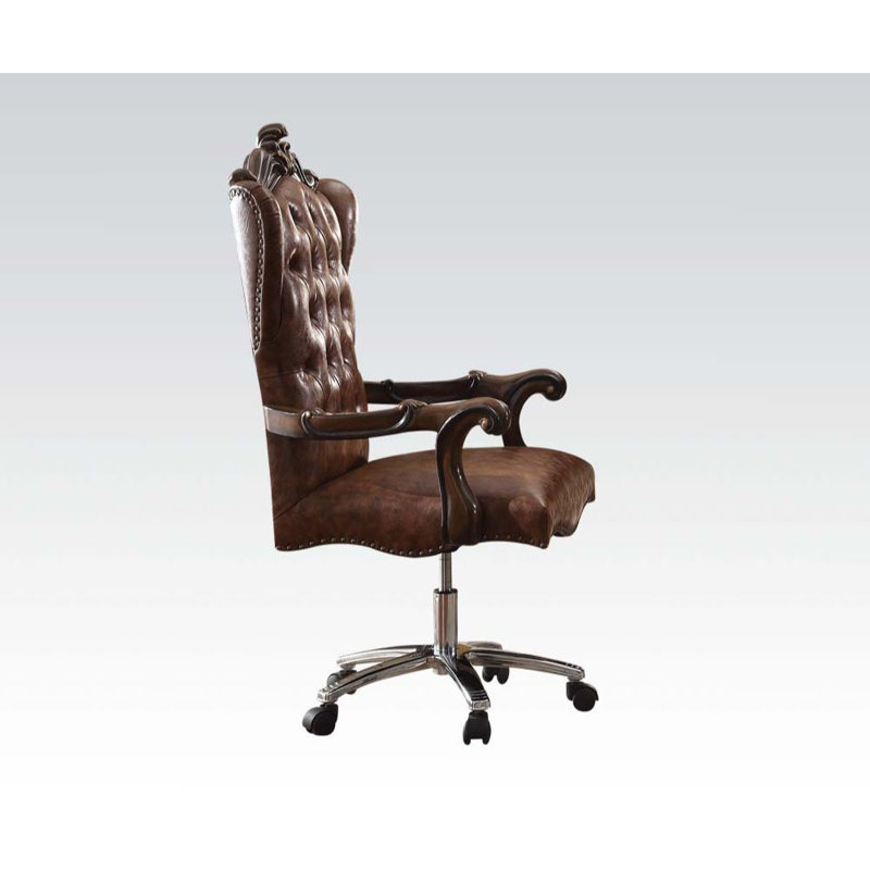Chaise de bureau Amedori, Marron clair, Chêne cerise