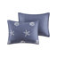 Ensemble de courtepointe brodée en coton bleu marine avec charme bord de mer