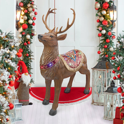 Statue de père Noël renne illuminé au père Noël
