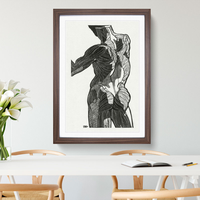 Anatomical Study of a Man Vol.9 by Reijer Stolk - Picture Frame Painting, Walnut, 36cm H x 27cm W x 2cm D