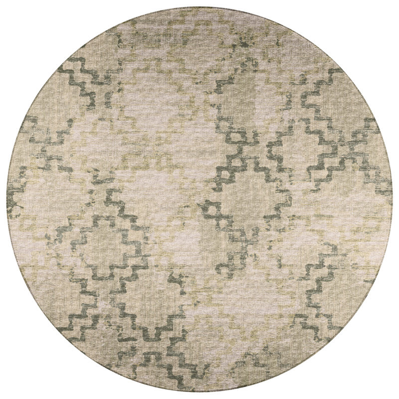 Ancika Chenille Washable Moroccan Rug, Round 8'