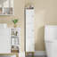 Armoire de rangement mince pour salle de bain, organisateurs de salle de bain étroits et rangement avec 4 pieds réglables, rangement pour salle de lavage pour petits espaces, cuisine, salon, 3 portes, blanc-719104184-717178972