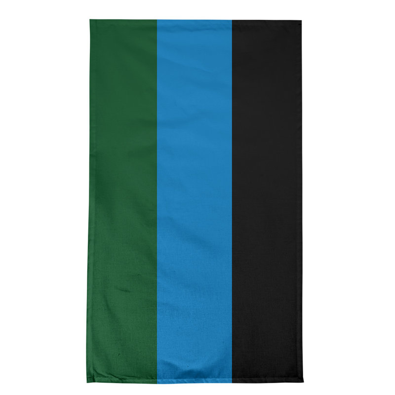 Stripe Tea Towel Kitchen Towel, Good Land Green/Great Lakes Blue/Black Basketball, Cotton Blend