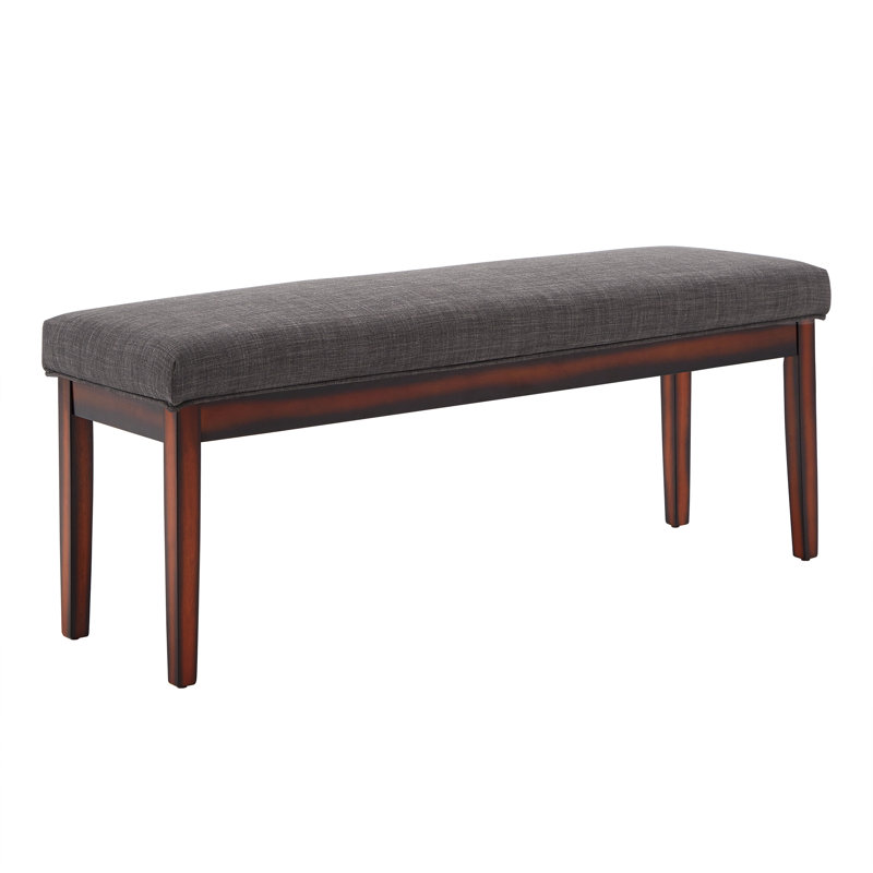 Lancaster Linen Upholstered Bench, Dark Gray
