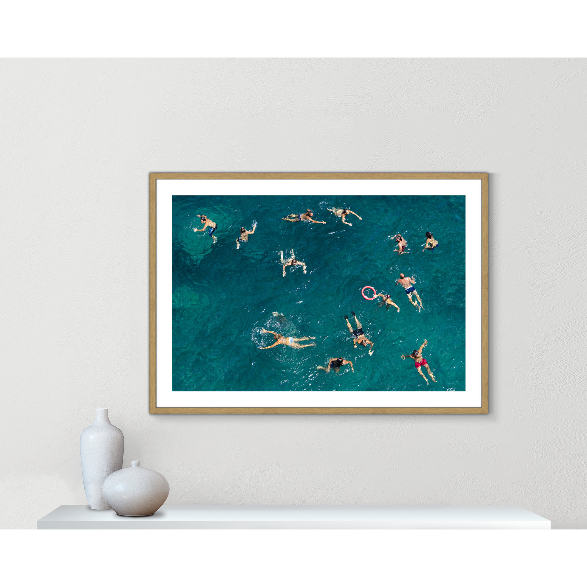 Tonti - Photograph Print, 29.5" H x 41.5" W x 0.75" D, Beige Wood Framed Paper