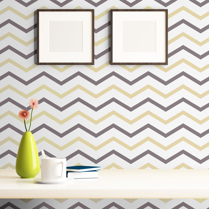 Kawamura Peel & Stick Chevron Tile, Beige