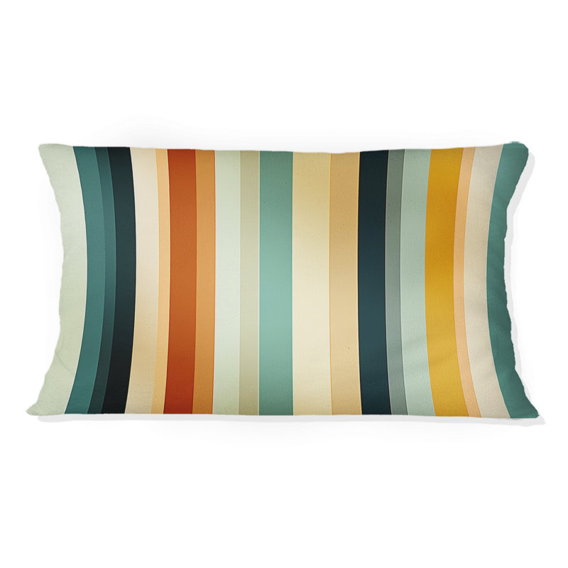 Beige et vert rayé Harmony - Coussin décoratif à rayures